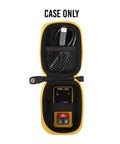 Travel Friendly Hard Case for Mini Laser Distance Meter 135Ft Rechargeable Tool With USB C Hub Cord and Space for Accessories Keeps Your Gear Safe at Home or On the Go. Black PEVA semi-hard case with mesh pocket and mini laser meter inside, case only.