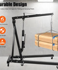 Shop Ready 2 Ton Folding Hydraulic Engine Hoist And Cherry Picker Crane lifting packages, showing thick carbon steel and robust design.