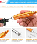 Heavy Duty DdS Metal Storage Handle Pin Removal Kit For Weather Pack And Metri Pack Connectors in action, showing built-in plunger design.