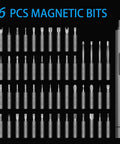 69 In 1 Mini Electric Screwdriver Kit With Type C Recharge, Dual Torque, And LED Light, showing 56 S2 precision bits