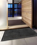 Drainage Rubber Floor Mat With Holes Keeps Wet Areas Dry Heavy Duty Anti Fatigue Non Slip For Entry 36 By 60 Inches Black