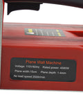 Close-up of Heavy Duty Electric Wall Planer Chisel 4580W Motor Hits 3500 RPM specifications and depth settings.