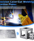 24 Piece Laser Cut Welding Coupons Set For Practice Plates 11 Gauge Mild Steel One Eighth Inch Thick Ideal For Rookie Welders MIG TIG And Arc Welding Burr Free Edges For Precise Fit And Consistent Weld Practice