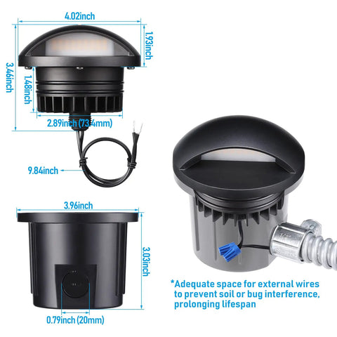 6W Well Lights Landscape LED Kit Pack Of 6 No Glare Outdoor In Ground Lights For Pathways And Gardens 320 Lumens 3000K Warm White Specifications