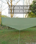 Ultralight Waterproof Tent Footprint Ground Sheet For Camping 13.5 By 13.5 Ft Tarp tied between trees