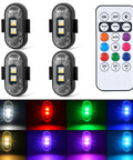 Wireless LED Strobe Lights With Remote Control 8 Color Rechargeable Anti Collision Emergency Warning Kit For Car Motorcycle Bike