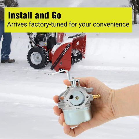 Hand holding Tecumseh Carburetor Replacement Kit For HM80 HM100 8HP 10HP Snow Blowers Generators And Pressure Washers