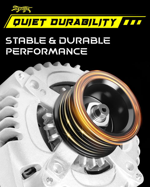 Beefed-Up 130A 12V Alternator For Honda Accord 2008-2012 And Acura TSX 2009-2014, Clockwise 7-Groove Pulley close-up view