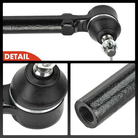 2 Front Outer Tie Rod Ends For Honda CR-V 2007-2011 North American Models, Easy Install Replacement For Stable Steering, Beefed-Up Durability And High-Quality Linkage Upgrade To Improve Handling And Road Confidence. black steel tie rod end detail with ball joint and threaded end