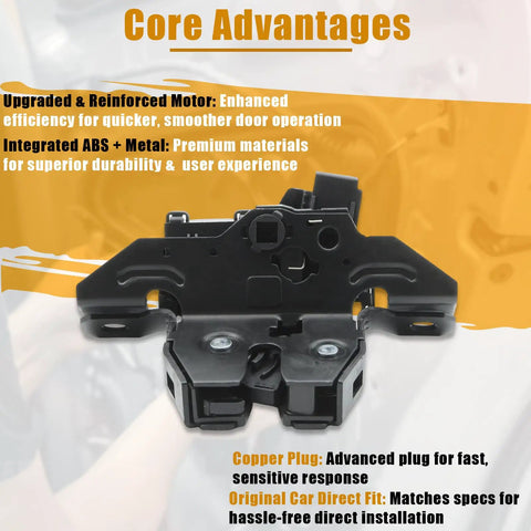 Premium Rear Liftgate Latch Actuator Motor For Chevrolet Trax Tahoe Suburban Gmc Yukon Buick Encore 2015-2019 showing integrated ABS and metal components.