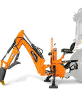 9 Foot Tractor Backhoe Attachment With Hydraulic Thumb And 15 Inch Digging Bucket For Cat 1 And Cat 2 Three Point Hitch, Self Contained Hydraulics, ISO SAE Switchable Controls, Fits 25 To 100 HP Tractors, A Real Workhorse For Tough Ditching Jobs attached to a tractor