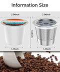 Refillable K Cups For K Supreme And K Supreme Plus Coffee Makers, size comparison of reusable plastic and steel pods