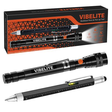 Magnetic Pickup Tool And 6 In 1 Multitool Pen With Touch Screen Stylus Ruler Bubble Level Flathead And Phillips Screwdrivers Ballpoint Pen 2 Pack