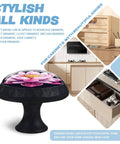 Crystal Glass Cabinet Knob With Lotus Flower Design And Mushroom Drawer Pulls displayed with stylish interior settings.