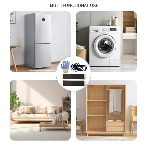 Heavy Duty Furniture Gliders For Carpet that let you move couches, fridges, and heavy gear super easy shown with appliances and furniture.