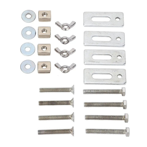 Top Notch 4 Pc Zinc Aluminum T Track Mini Hold Down Clamps For 3018 Series CNC Router Desk Woodworking Engraving Machine Sturdy Heavy Duty Gripper Tool hardware components including washers and bolts.