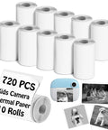 Ultra Cool Thermal Paper Refill Kit For Instant Cameras, 720 Pcs Print Paper, 10 Rolls Of 57x25mm, Kid Friendly Instant Photo Paper, Works With Most Mini Instants, Perfect For Parties, Crafts, And Fun Snapshots. 10 rolls of 57x25mm thermal paper