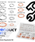 88 Piece Aluminum and Copper Oil Plug Washer Kit with 11 Sizes for M10 M12 M14 M16 M18 Car Drain Plugs Sealing Gasket Set