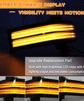 Illuminated LED rear side mirror light with amber sequential signal, close-up. Led Rear Side Mirror Light Drl Amber Sequential Turn Signal Lamp Kit For 2014 2015 2016 2017 2018 2019 Chevy Silverado GMC Sierra 1500 2500HD 3500HD Plug And Play Full Led Side Marker Mirror Lamp 2pc.