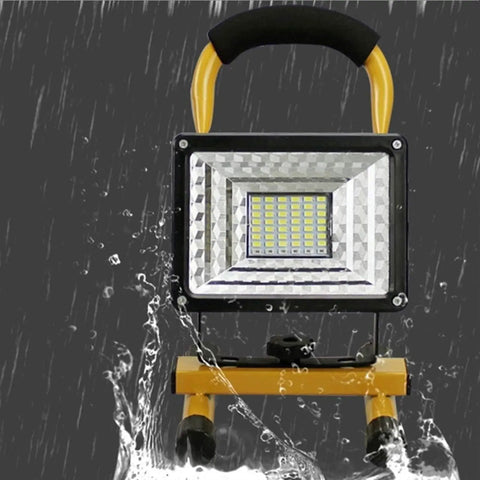 Led Rechargeable Work Light, 100W Rechargeable Floodlights Portable Le with handle, aluminum casing, waterproof design.