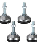 Heavy Duty M12 Leveling Feet Set Offering Rock Solid Stability For CNC Machines And Workbenches, 4 pack with steel base and adjustable height.