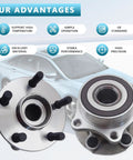 Five-Lug Wheel Hub Bearing Assembly With ABS For Toyota 86 GR86 Scion FR-S Subaru BRZ Crosstrek Forester Impreza Sport Legacy Outback WRX STI 09-21 Two-Piece Replacement Model 512401 with car in background