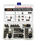 Go-To Pro Grade Auto Rivet Nut Tool Kit With Rustproof Design, 60-Piece M3 To M8 Threaded Inserts, All Spec Fasteners In One Box, Quick Sheet Metal And Auto Panel Fixes, Durable Galvanized Steel Construction in case