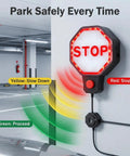Plug And Play Garage Parking Sensor With LED Stop Indicator, wall-mounted ultrasonic garage sensor with red, yellow, and green light cues