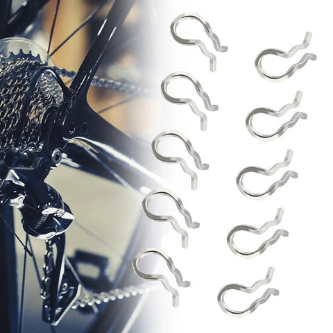 Premium Stainless Steel Brake Pad Caliper Repair Kit With Essential Spring Clips For Mountain Bikes And Heavy Duty Cycles Ensures Smooth Stops And Rock Solid Durability In Every Ride., 10 steel brake pad clips, 1cm, for mountain bike disc brakes