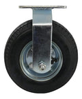 Built Tough 8 Inch Pneumatic Caster Wheel With Rigid Plate and 220 Pound Load Capacity featuring precision ball bearing hub, front view.