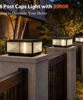 Level Up Your Curb Game With This Badass Outdoor Porch Lamp Post Light Featuring A Large Black Gate Column Pillar Design Built Tough For Weatherproof Pathway Vibes Classic Carriage Styling, E26 post cap light on concrete pillars.