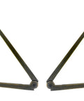 Heavy Gauge Solid Brass Lid Stays Kickstand Set With Rich Bronzed Finish, showing two kickstand brackets mounted for doors.