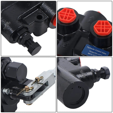 One Spool Hydraulic Controller 21 GPM 3625 PSI Valve With Half Inch NPT Ports for Wood Chippers, Loaders and Small Tractors