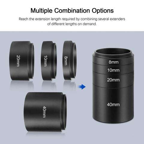 Extension Tube Kit With M42 Thread For T2 Adapters 8mm 10mm 20mm 40mm Spacers For DSLR And SLR Cameras, Telescope Photo Adapter
