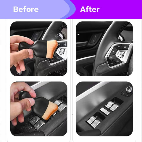 Soft Bristle Car Interior Detailing Brush For Clean Dash Seats And Vents Sturdy Handle With Comfortable Grip Ideal Auto Detailing Tool For Dusting Every Nook And Cranny cleaning car buttons before and after
