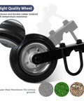 Gate Support Wheel For Metal Swing Gate Adjustable 1-5/8 Inch To 2-1/8 Inch Frames Keeps Gate From Dragging On The Ground Fits Chain Link Fences Black 1 Pack Now, close up view showing durable rubber material and resistance to various ground surfaces.