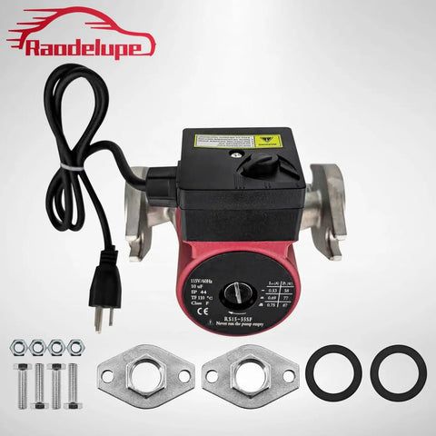 Stainless Steel Hot Water Circulator Pump Replacement for UPS15-55SFC 59896773 showing pump and flange connection parts.
