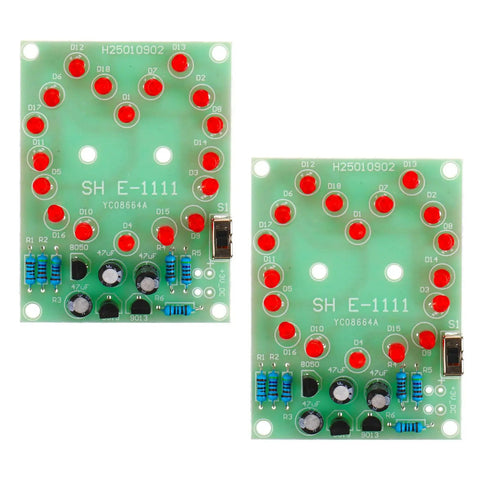 Two Sets Solder Practice Kit With Heart Shaped LED Lucky Wheel DIY Soldering Project Hands On Electronics Training Circuit Boards