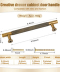 Matt Coffee Bronze Solid Brass Cabinet Handles 5 Pack 5 Inch Hole Centers Drawer Pulls display with measurements