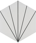 Hex Blanco Porcelain Floor And Wall Tile Dope White Hex Tile 8 5 Eighths By 9 7 Eighths Inches with black line design