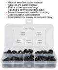 105 Piece Rubber Grommet Set For Wiring, Plumbing, And Cables, Guards Wires From Friction, Built Tough Rubber Construction, Five-Size Variety For Easy Replacement And DIY Projects, 105pcs in plastic box