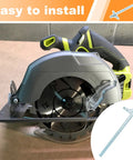 Heavy Duty Circular Saw Guide Rip Fence Edge Cutter compatible with Ryobi 18v, shown mounted on a circular saw for clean cuts.