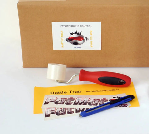 Self Adhesive RattleTrap Sound Deadener Pack With Install Kit For Cars And Trucks 25 Sq Ft Of 80 Mil Thick Insulation Includes Roller Knife Easy Instructions And Sound Control Decal