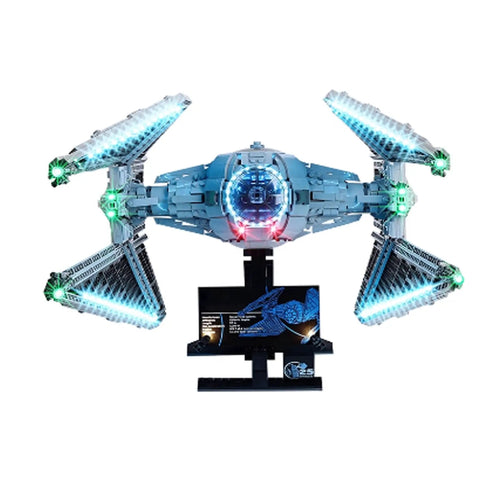 Premium USB Lighting Kit For Lego 75382 Interceptor Aircraft Model, Lighting Components Only, No Model Included, illuminated view