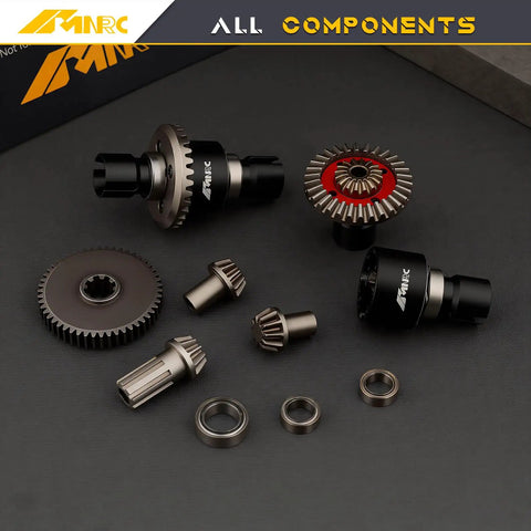 Alloy Front And Rear Differential And Spur Gear Kit For HyperGO 1 By 16 And 1 By 14 RC Cars Black Beefed Up Upgrade components