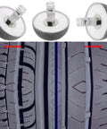 Heavy Duty Aluminum Anodized Rubber Removal Buffing Wheel With Adaptor For Tire Texturing and Industrial Surface Smoothing Tasks, showing wheels before grinding and after polishing.