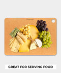 Set Of 2 Heavy Duty Wood Fiber Cutting Boards Kitchen Workhorse Built Like A Tank Heavy Duty Prep Surface with assorted cheeses and grapes.