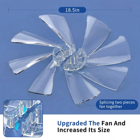 Slick 20 Inch Low Profile Ceiling Fan With Dimmable Led Light, Smart Remote And Phone App Control, Fast Fold Blades for Killer Airflow indoors. Fan blades shown in clear plastic.