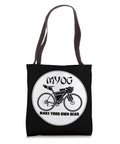Bikepacking Tote Bag For DIY Cyclists Make Your Own Gear Style Adventure Ready Black Tote with Bicycle Design