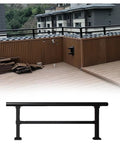 Heavy Duty Temporary Deck Railing Guardrail System Adjustable Safety Fence For Pets And Kids Weather Resistant Galvanized Steel With No Sweat Setup Outdoor Patio Barriers on wooden deck.